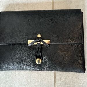 Elegant Black Faux Leather Clutch